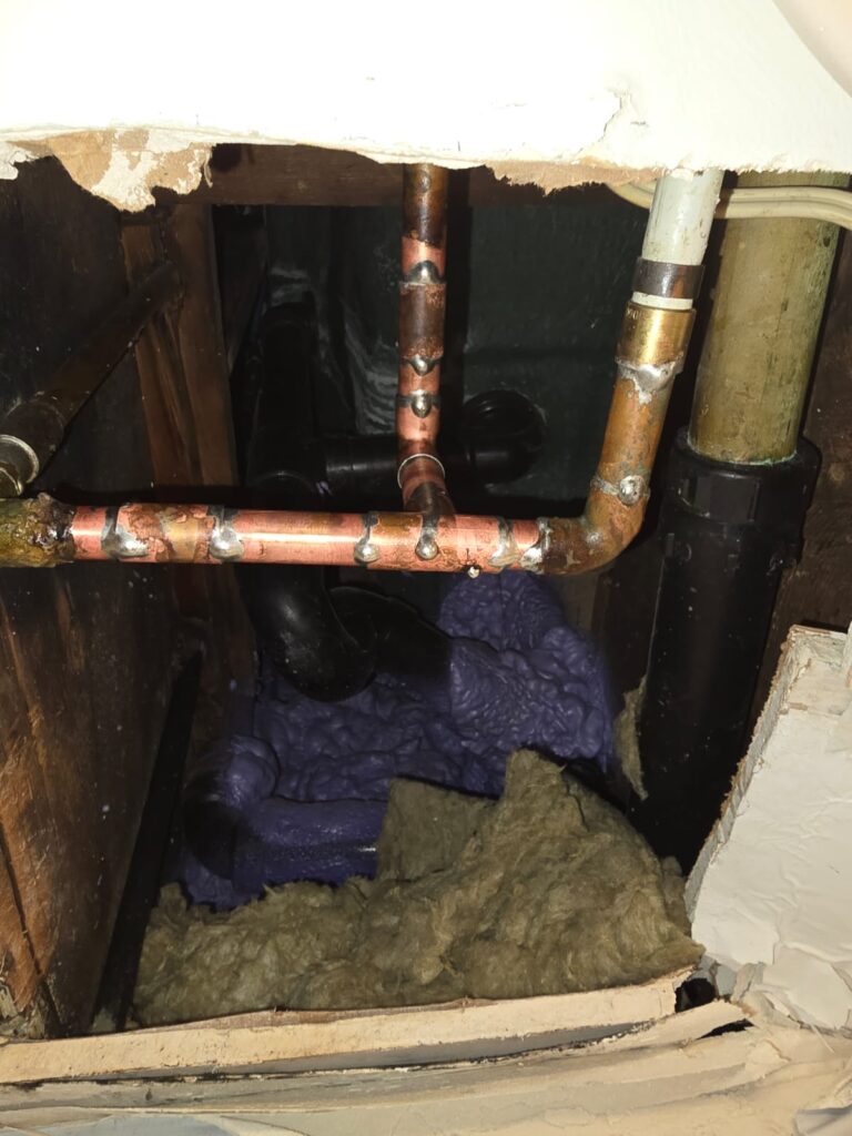 Close up of a client's pipe that was replaced by Prostream Mechanical's Plumbers